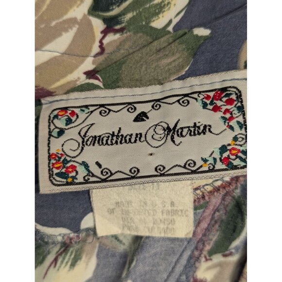 Vintage Jonathan Martin Floral Print Rayon Dress Size 11 - Picture 3 of 7